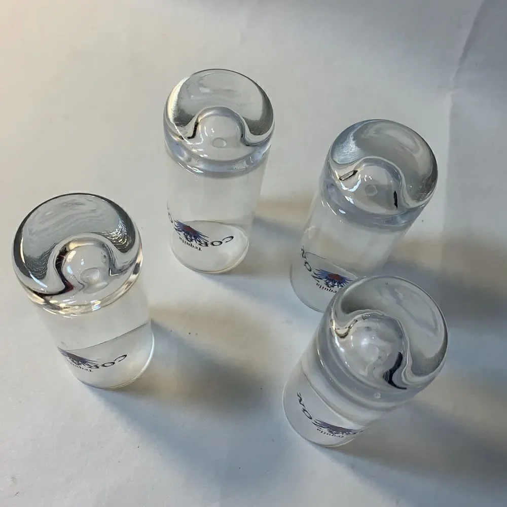 Tequila Corazon Shot Glasses 2 Oz Each Blue Red Writing 4 Included 4 1/4 In Tall